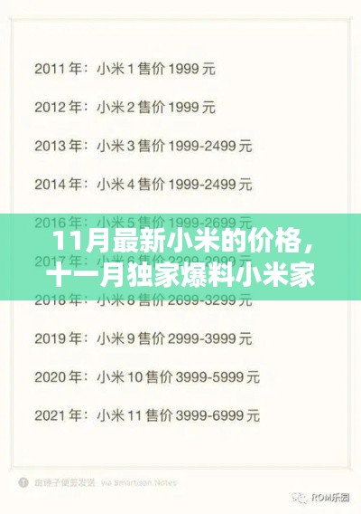 十一月獨家爆料，全新小米家族價格表，預算之內驚喜不斷！