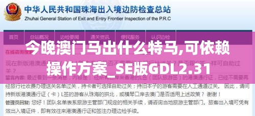 今晚澳門馬出什么特馬,可依賴操作方案_SE版GDL2.31