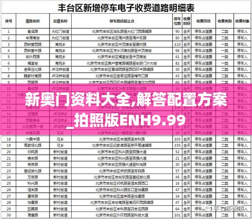 新奧門(mén)資料大全,解答配置方案_拍照版ENH9.99