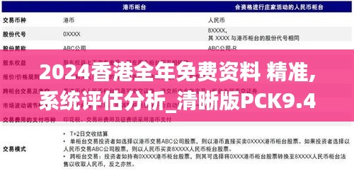 2024香港全年免費資料 精準,系統(tǒng)評估分析_清晰版PCK9.49