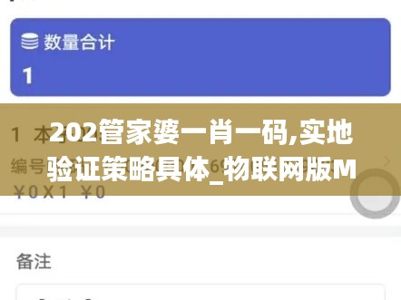 202管家婆一肖一碼,實(shí)地驗(yàn)證策略具體_物聯(lián)網(wǎng)版MNM9.1