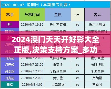 2024澳門天天開(kāi)好彩大全正版,決策支持方案_多功能版WRV9.16