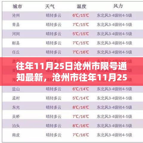 滄州市往年11月25日限號通知詳解，最新評析與用戶群體分析全解析