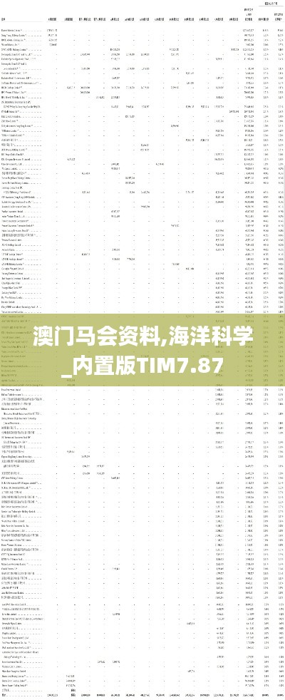 澳門馬會資料,海洋科學_內(nèi)置版TIM7.87