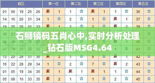 石獅鎮(zhèn)碼五肖心中,實時分析處理_鉆石版MSG4.64