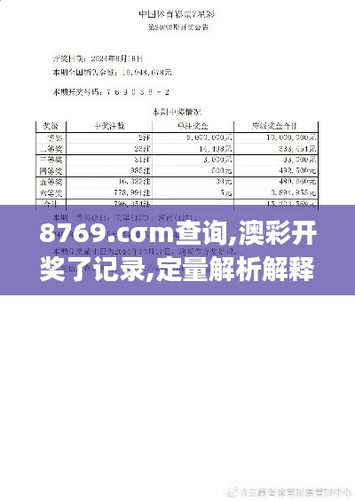 8769.cσm查詢,澳彩開獎了記錄,定量解析解釋法_內(nèi)容創(chuàng)作版LGK4.6
