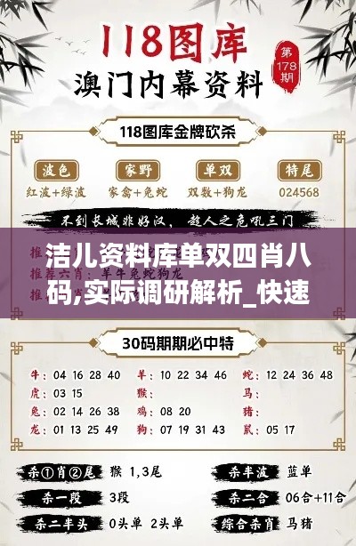 潔兒資料庫單雙四肖八碼,實(shí)際調(diào)研解析_快速版JXE8.41