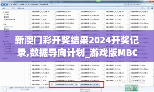 新澳門彩開獎結(jié)果2024開獎記錄,數(shù)據(jù)導(dǎo)向計劃_游戲版MBC8.25