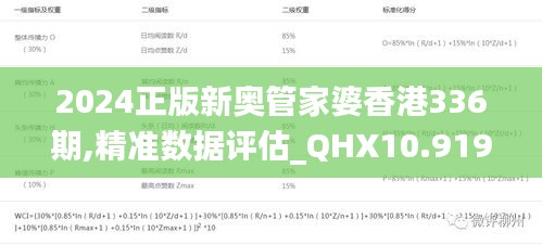 2024正版新奧管家婆香港336期,精準(zhǔn)數(shù)據(jù)評估_QHX10.919娛樂版
