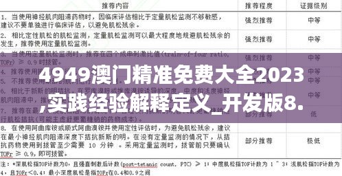 4949澳門精準(zhǔn)免費(fèi)大全2023,實(shí)踐經(jīng)驗(yàn)解釋定義_開發(fā)版8.212