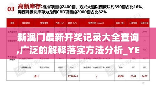 新澳門最新開獎記錄大全查詢,廣泛的解釋落實方法分析_YE版9.550