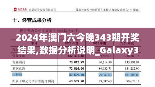 2024年澳門六今晚343期開獎結果,數據分析說明_Galaxy3.912