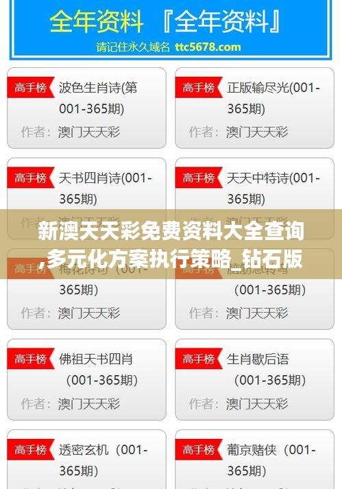 新澳天天彩免費資料大全查詢,多元化方案執行策略_鉆石版110.635