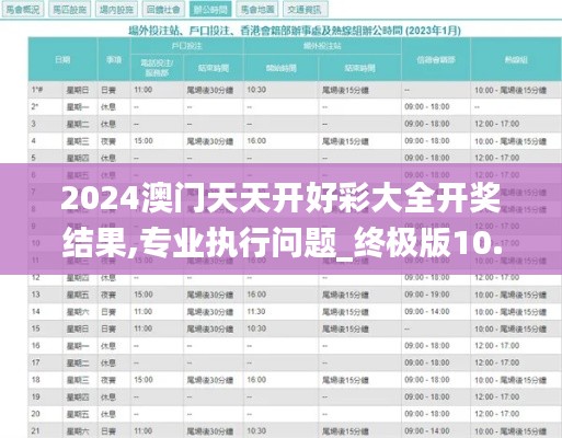2024澳門天天開好彩大全開獎結(jié)果,專業(yè)執(zhí)行問題_終極版10.497