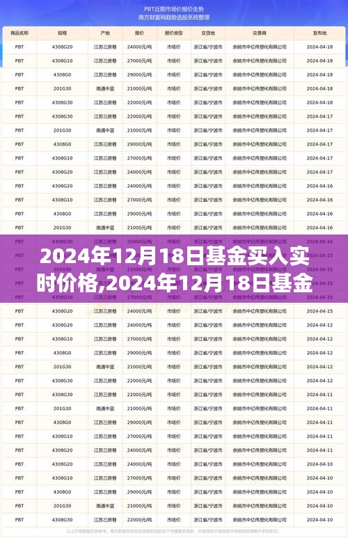 市場風云下的投資焦點，2024年12月18日基金實時買入價格解析