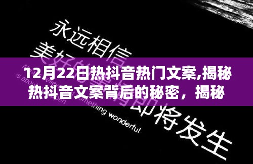 揭秘熱抖音文案背后的秘密，揭秘創(chuàng)作之道，掌握熱門文案趨勢（12月22日）