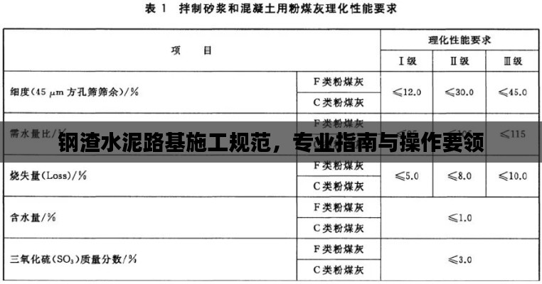 鋼渣水泥路基施工規范，專業指南與操作要領