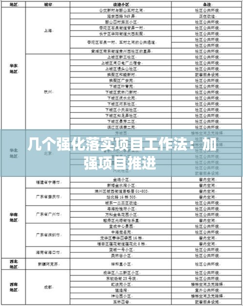 幾個強化落實項目工作法：加強項目推進 