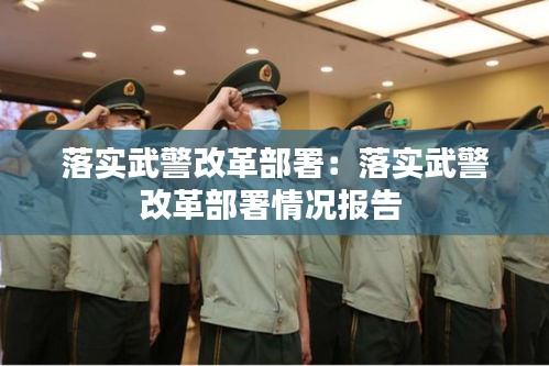 落實武警改革部署：落實武警改革部署情況報告 