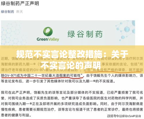 規(guī)范不實言論整改措施：關于不實言論的聲明 
