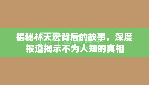 揭秘林天宏背后的故事，深度報道揭示不為人知的真相