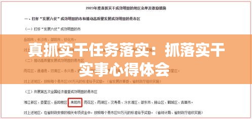 真抓實(shí)干任務(wù)落實(shí)：抓落實(shí)干實(shí)事心得體會(huì) 
