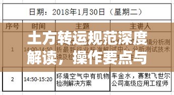 土方轉(zhuǎn)運規(guī)范深度解讀，操作要點與要求探討