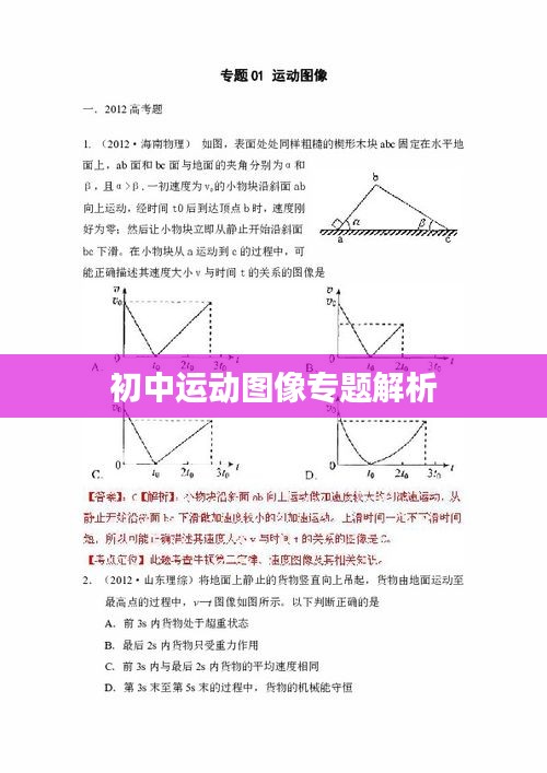 初中運(yùn)動(dòng)圖像專題解析