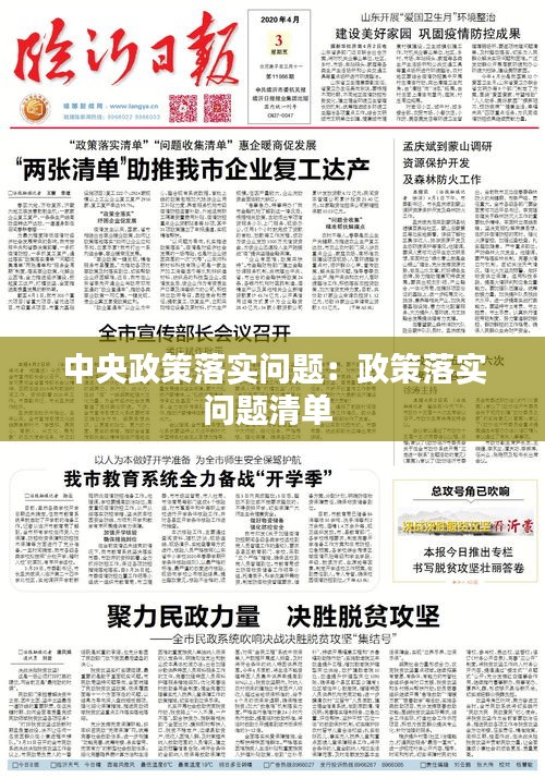 中央政策落實問題：政策落實問題清單 