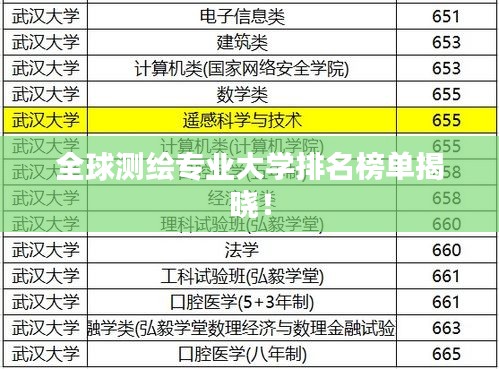 全球測繪專業大學排名榜單揭曉！