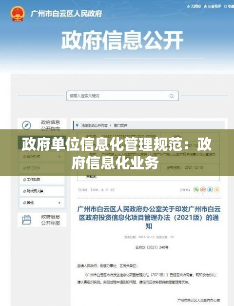 政府單位信息化管理規(guī)范：政府信息化業(yè)務(wù) 