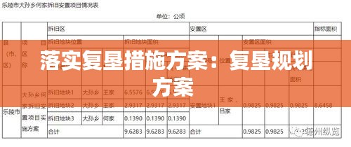 落實復(fù)墾措施方案：復(fù)墾規(guī)劃方案 