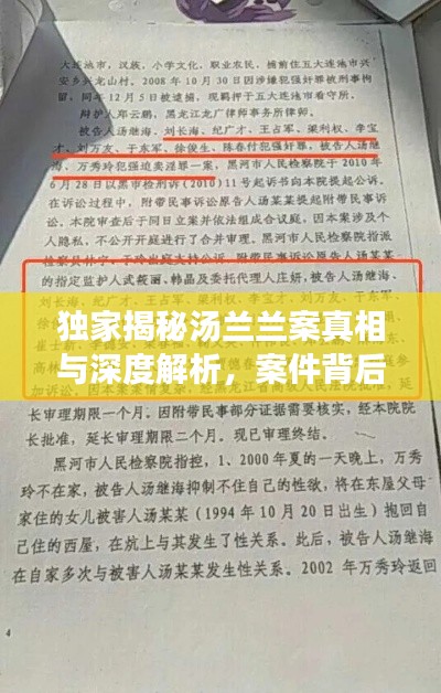 獨家揭秘湯蘭蘭案真相與深度解析，案件背后的驚人內幕