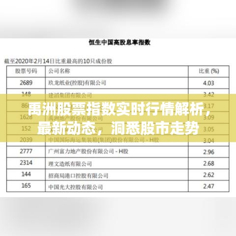 禹洲股票指數(shù)實(shí)時(shí)行情解析，最新動(dòng)態(tài)，洞悉股市走勢(shì)