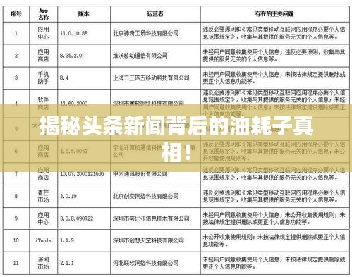揭秘頭條新聞背后的油耗子真相！