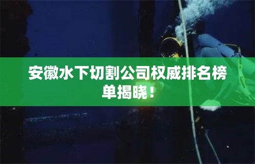 安徽水下切割公司權(quán)威排名榜單揭曉！