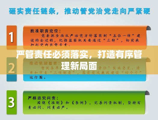 嚴(yán)管責(zé)任必須落實(shí)，打造有序管理新局面