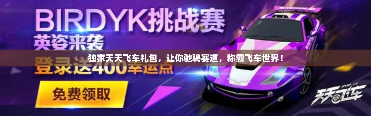 獨家天天飛車禮包，讓你馳騁賽道，稱霸飛車世界！