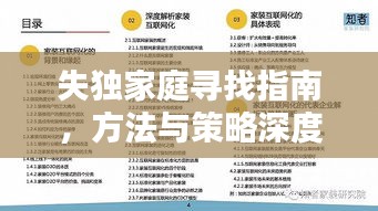 失獨家庭尋找指南，方法與策略深度解析