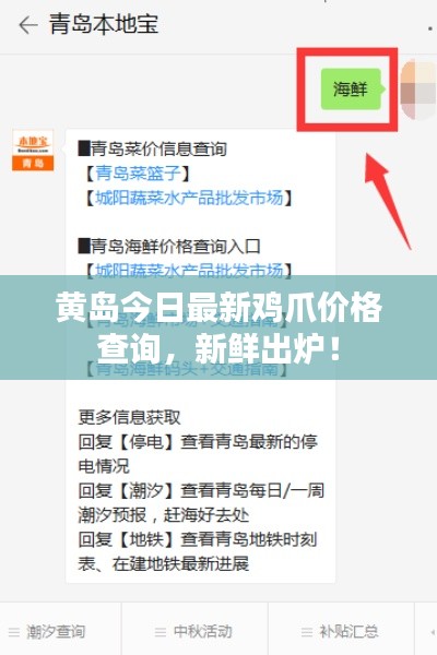 黃島今日最新雞爪價格查詢，新鮮出爐！