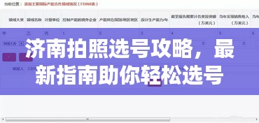 濟南拍照選號攻略，最新指南助你輕松選號！