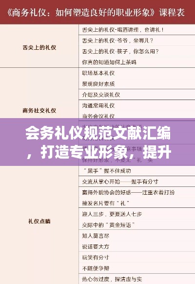 會務禮儀規范文獻匯編，打造專業形象，提升會議品質