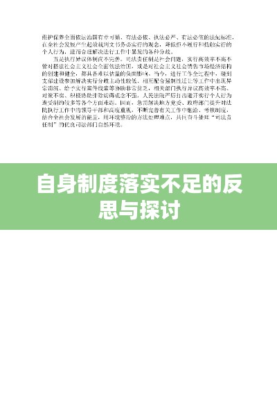 自身制度落實(shí)不足的反思與探討