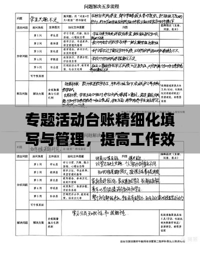 專題活動臺賬精細化填寫與管理，提高工作效率的秘訣