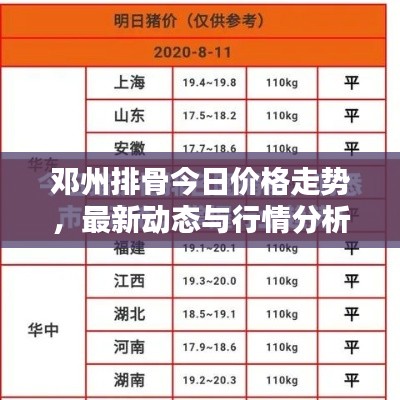 鄧州排骨今日價格走勢，最新動態與行情分析