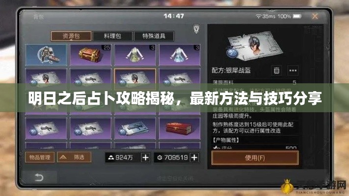 明日之后占卜攻略揭秘，最新方法與技巧分享