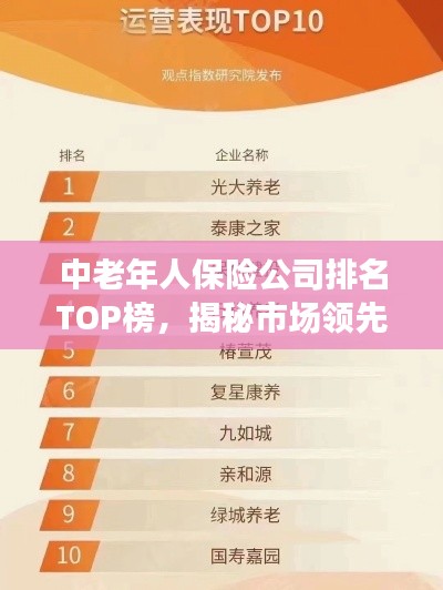 中老年人保險(xiǎn)公司排名TOP榜，揭秘市場領(lǐng)先者！